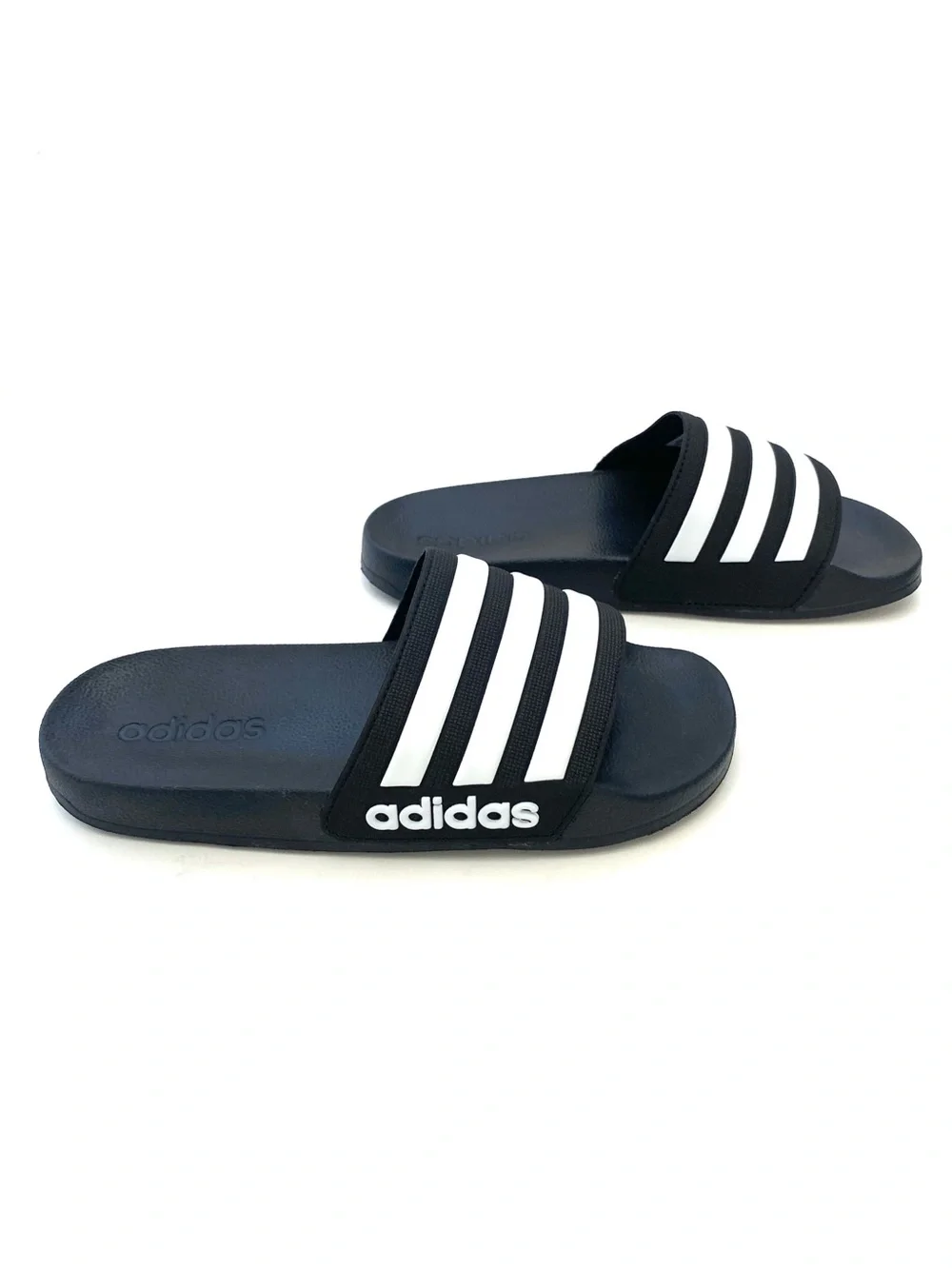 Adidas Youth Blue/White Adilette Shower Slides Sz 4
